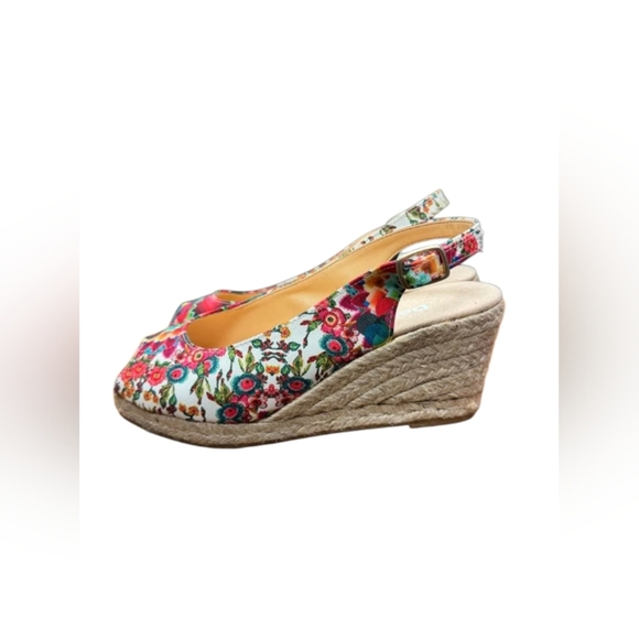 Desigual Lili NWT Espadrille Floral Wedge Heel Slip On Multicoloured Size 36/6W - Picture 3 of 9